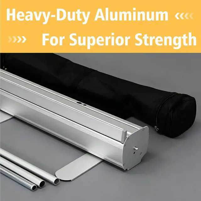 Alt view image 4 of 7 - Custom Retractable Banner with Aluminum Silver Stand, 33" × 81" Portable, Durable & Easy Setup, Full Color Pop Up Display Sign with Travel Bag for Events, Trade Shows (Design 1)
