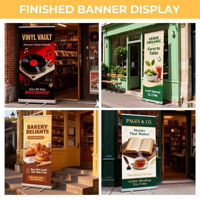 Alt view image 5 of 7 - Custom Retractable Banner with Aluminum Silver Stand, 33" × 81" Portable, Durable & Easy Setup, Full Color Pop Up Display Sign with Travel Bag for Events, Trade Shows (Design 1)