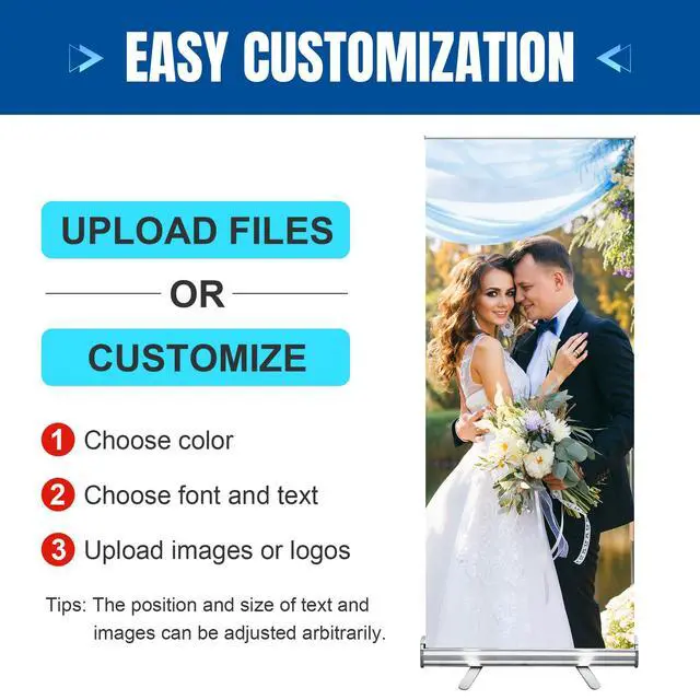 Alt view image 3 of 7 - Custom Retractable Banner with Aluminum Frame, Personalized Roll Up Banner, Full Color Pop Up Display Sign - For Events, Promotion, Advertising, 33"x81" (Design 2)