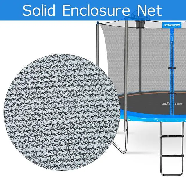 Alt view image 6 of 7 - Trampoline Enclosure Net with Pole Cap, Replacement Safety Enclosure Net for 6 Straight Poles Round Trampoline, Breathable and Weather-Resistant