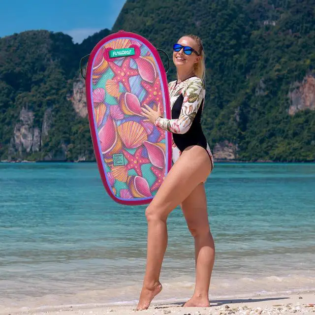 Alt view image 7 of 7 - Body Board - Beach Body Board - Ultra Lightweight PVC Core Body Board for Beach and Pool, with Wrap Wrist Straps, Foldable, Perfect Surf for Teens and Adults