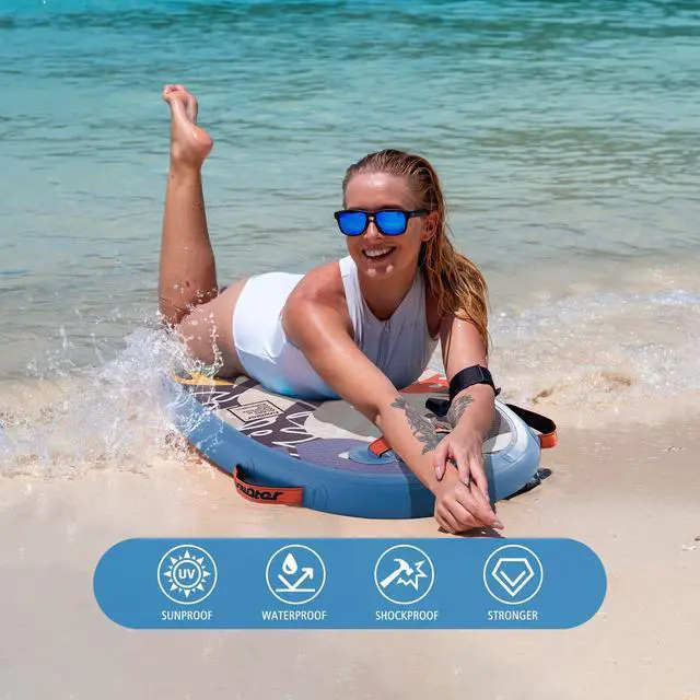 Alt view image 6 of 7 - Body Board - Beach Body Board - Ultra Lightweight PVC Core Body Board for Beach and Pool, with Wrap Wrist Straps, Foldable, Perfect Surf for Teens and Adults