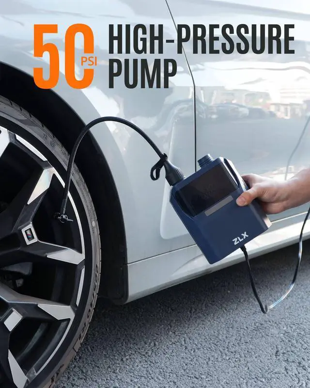 Alt view image 3 of 7 - Paddle Board Electric Pump, 50PSI SUP Pump, Paddleboard Accessories | High Pressure Portable Air Pump, Auto-Off, Dual Stage Inflation & Deflation, for Inflatables, Kayaks, Boats, Air Mattresses