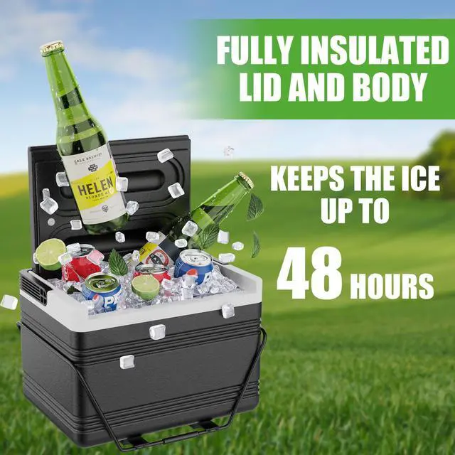 Alt view image 4 of 7 - Golf Cart Cooler with Mounting Bracket, Universal Ice Chest for Yamaha G14-G29, Club Car DS Precedent 1981-up, EZGO RXV TXT 1994+, 48H Cooling, OEM 102588101 103886801