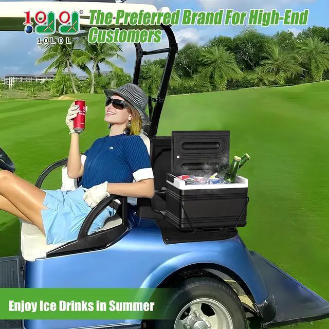 Alt view image 2 of 7 - Golf Cart Cooler with Mounting Bracket, Universal Ice Chest for Yamaha G14-G29, Club Car DS Precedent 1981-up, EZGO RXV TXT 1994+, 48H Cooling, OEM 102588101 103886801
