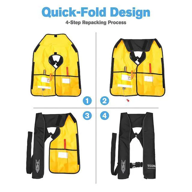Alt view image 6 of 7 - Inflatable-Life-Jacket| Lightweight Life-Vest for Adults| Automatic Inflatable-PFD| Supports up to 300 lbs
