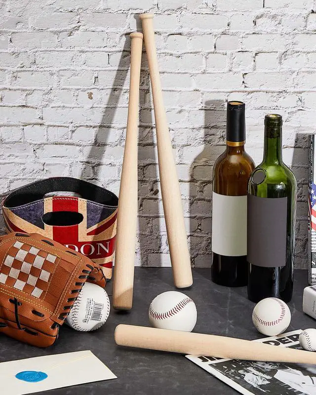 Alt view image 5 of 6 - 18 Pcs Mini Baseball Bat 18 Inch Unfinished Wooden Small Unpainted Baseball Bats Craft for DIY Painting Sports Games Party Favors Craft