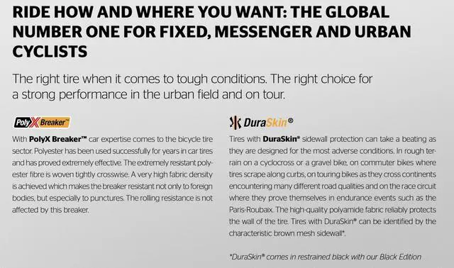 Alt view image 3 of 5 - Gatorskin - Road Bike Tire | Tough Urban & Touring Tire for Daily Riding - PolyX Breaker, Duraskin