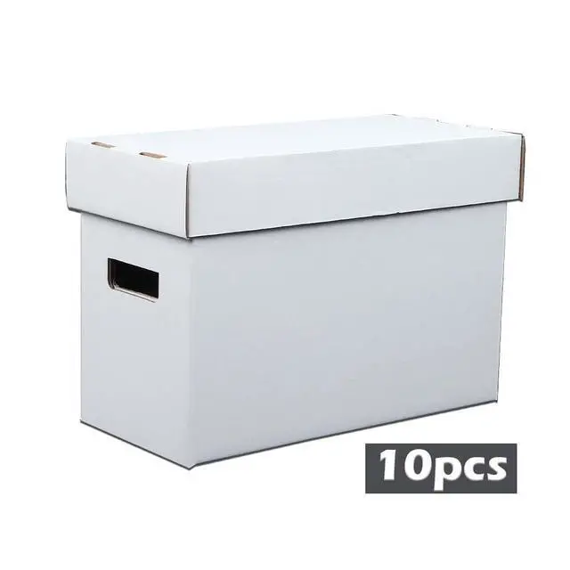 Alt view image 6 of 7 - 10 Pcs Comic Books Storage Boxes With Lids Short Holds 150-175 Stackable Durable Archive White Comic Book Storage