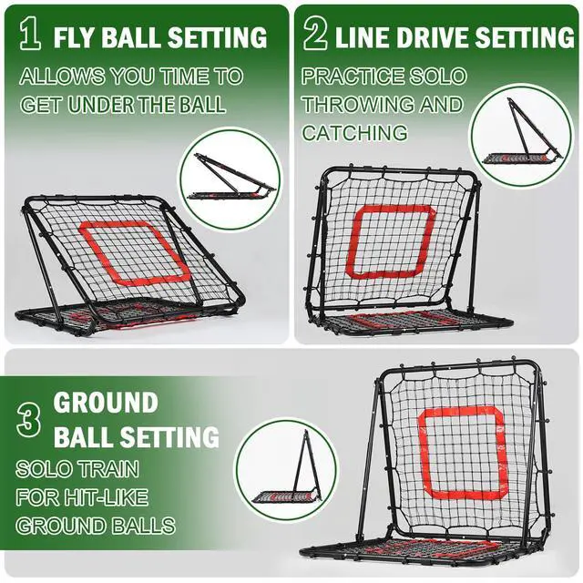 Alt view image 3 of 7 - Baseball and Softball Rebounder Net,Baseball Rebounder,Volleyball Rebounder,Pitch Back Net,Multi-Sport Training Rebound Screen,with Pitching Target,Easy Adjustable Angles