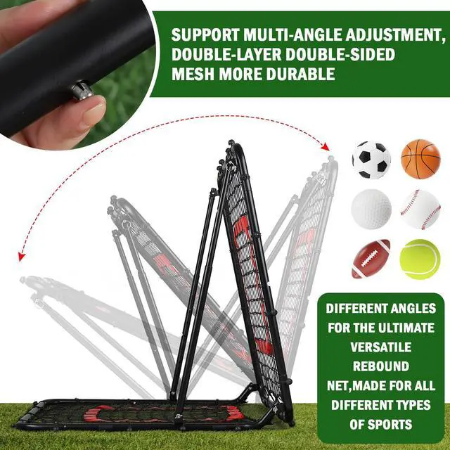 Alt view image 2 of 7 - Baseball and Softball Rebounder Net,Baseball Rebounder,Volleyball Rebounder,Pitch Back Net,Multi-Sport Training Rebound Screen,with Pitching Target,Easy Adjustable Angles