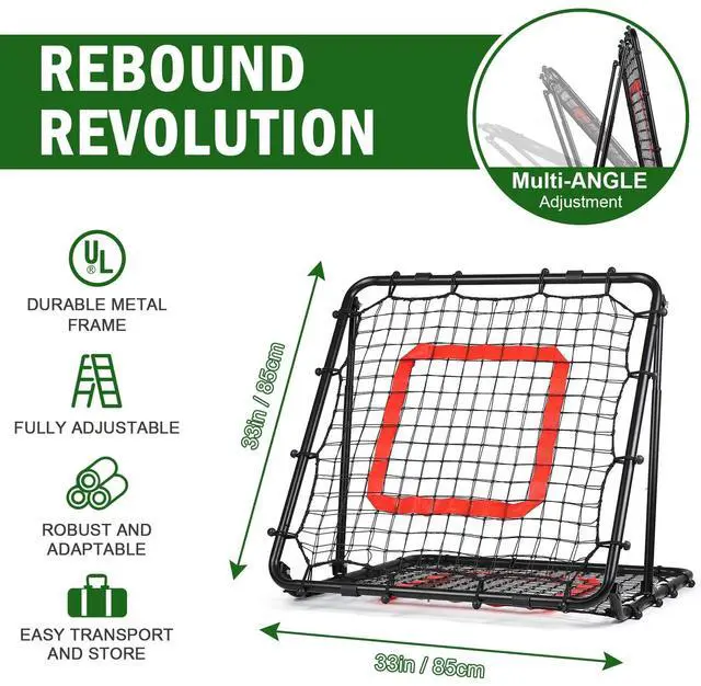 Alt view image 7 of 7 - Baseball and Softball Rebounder Net,Baseball Rebounder,Volleyball Rebounder,Pitch Back Net,Multi-Sport Training Rebound Screen,with Pitching Target,Easy Adjustable Angles