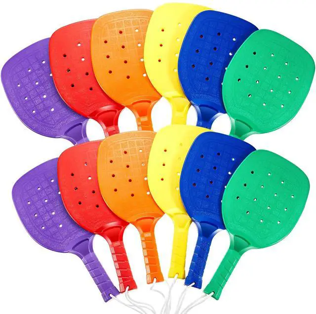 Main image of Plastic Paddleball Racket PE Equipment for Elementary School with Lanyard Classes Equipment, 15.2 x 7.5 Inches