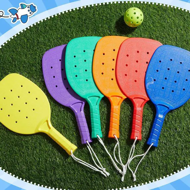 Alt view image 6 of 6 - Plastic Paddleball Racket PE Equipment for Elementary School with Lanyard Classes Equipment, 15.2 x 7.5 Inches