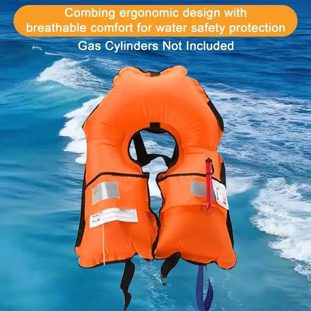 Alt view image 3 of 7 - 3-Pack Life Jackets for Men Women - 150N Automatic Inflation Swim Vest with Reflective Strips & Safety Buckle ~ Lightweight &Breathable