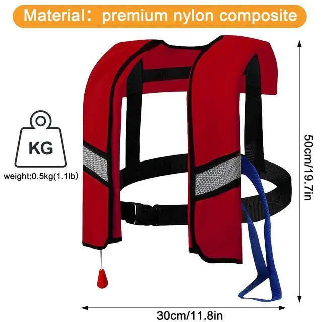 Alt view image 4 of 7 - 3-Pack Life Jackets for Men Women - 150N Automatic Inflation Swim Vest with Reflective Strips & Safety Buckle ~ Lightweight &Breathable