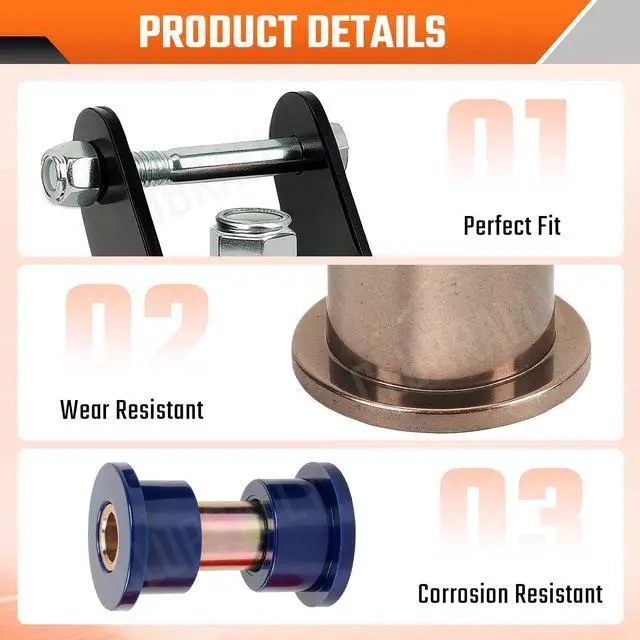 Alt view image 2 of 7 - Club Car DS Deluxe Golf Cart Front and Rear End Repair Bushing Kits, Club Car Front End Rebuild Kit for Club Car DS 1993-Up