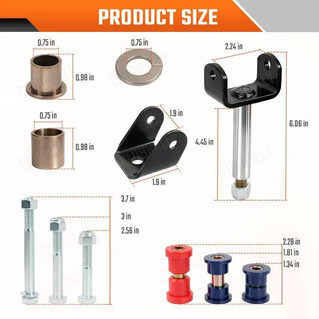 Alt view image 4 of 7 - Club Car DS Deluxe Golf Cart Front and Rear End Repair Bushing Kits, Club Car Front End Rebuild Kit for Club Car DS 1993-Up