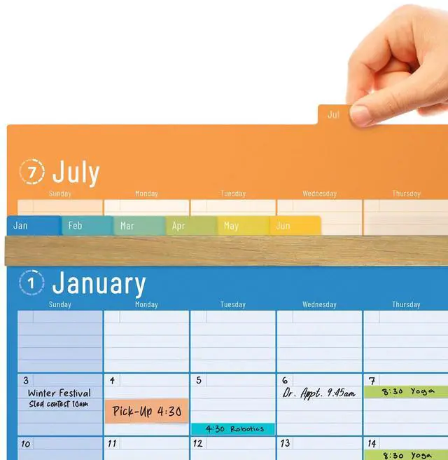 Alt view image 2 of 7 - Reusable Dry Erase Wall Calendar with Frame, Undated (2 Month Display) | Wet or Dry Erase Compatible, Color-Coded Monthly Pages