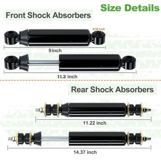 Alt view image 7 of 7 - Golf Cart Shocks Absorbers Kit for Club Car Precedent, Onward, Tempo 2004-up Gas & Electric Models, Front and Rear Shocks Replace OEM 102288501 102588601 1013164 1014236 102706401 102588501