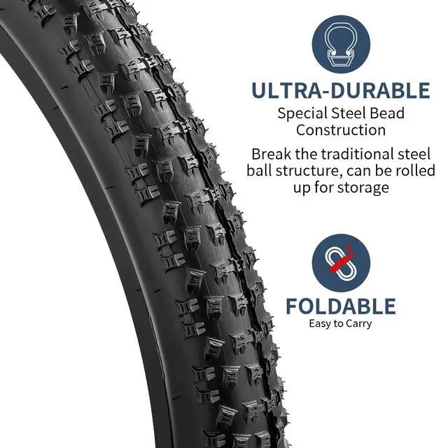 Alt view image 2 of 7 - 20" Bike Tires 20x2.60/66-406 and 20" Bike Tubes Schrader Valve Compatible with Mountain Bike 20 x 2.6 Off Road Bicycle Tires and Tubes (Y-915)