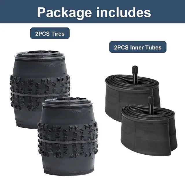 Alt view image 6 of 7 - 20" Bike Tires 20x2.60/66-406 and 20" Bike Tubes Schrader Valve Compatible with Mountain Bike 20 x 2.6 Off Road Bicycle Tires and Tubes (Y-915)