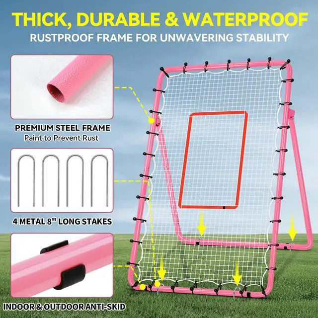 Alt view image 7 of 7 - 6-Angle Adjustable Volleyball Rebounder Net 7x4 ft with PU Volleyball and Stakes - Bounce Back Training Equipment for Practicing Volleying, Bumping, Spiking, Easy Set Up & Steady for Multi Sports