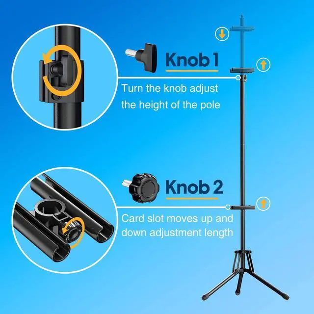 Alt view image 6 of 7 - Poster Stand Tripod, Adjustable Height 80" Double Sided Display with Bag | sturdy metal frame, 360° visual, fits 61.6" boards, easy assembly, foldable & lightweight, for malls, weddings