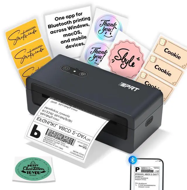 Main image of Thermal Label Printer, Bluetooth 4x6 Shipping Label Printer | Built for Small Business Shipping, Ink-Free Printing, Compact Design, Mobile & Computer Compatible