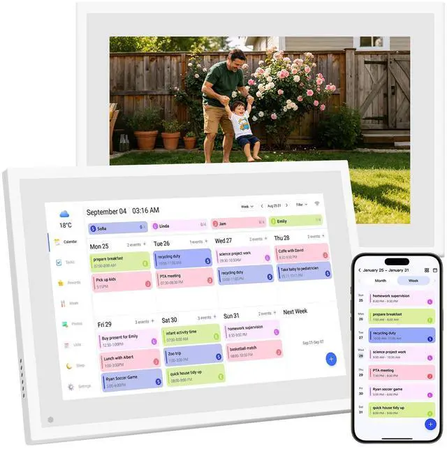 Main image of Digital Calendar 10.1", Smart Calendar Planner & Chore Charts, 1080P Full HD Interactive Touchscreen for Family Planner Display, Smart Family Calendar, Desk Mount, Gifts for Women Men