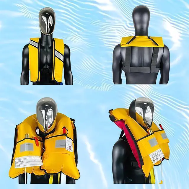 Alt view image 7 of 7 - 3-Pack Life Jackets for Men Women - 150N Automatic Inflation Swim Vest with Reflective Strips & Safety Buckle ~ Lightweight &Breathable