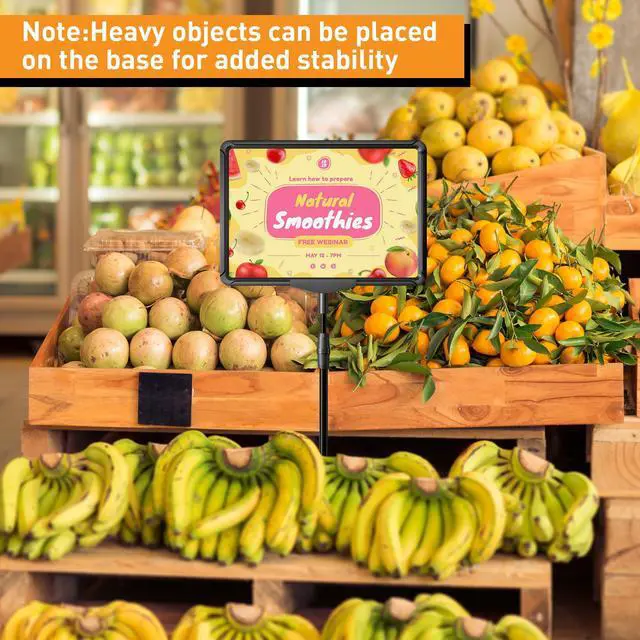 Alt view image 5 of 6 - Sign Stand 8.5x11 inch Sign Holder Floor Standing Sign Holder Stand - Poster Holder Sign Stands for Display Table Advertising Menu - Table Top Sign Holders Adjustable Signage Stand - 6 Pack