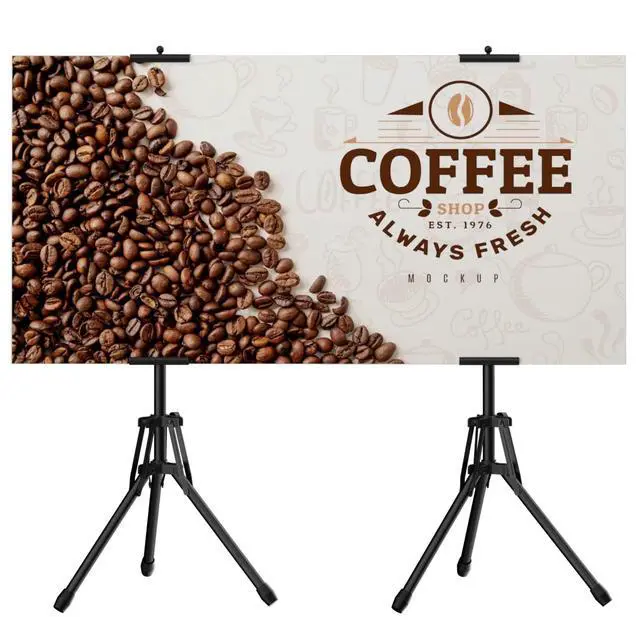Alt view image 6 of 6 - Poster Stands for Display, Double Sided Display Poster Stand | 2 Pack Outdoor Sign Holder with Metal Frame, Adjustable Tripod Stand Height up to 80" for for Malls, Weddings, Business