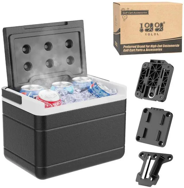 Main image of Golf Cart Cooler with Mounting Bracket, Universal Ice Chest for Yamaha G14-G29, Club Car DS Precedent 1981-up, EZGO RXV TXT 1994+, 48H Cooling, OEM 102588101 103886801