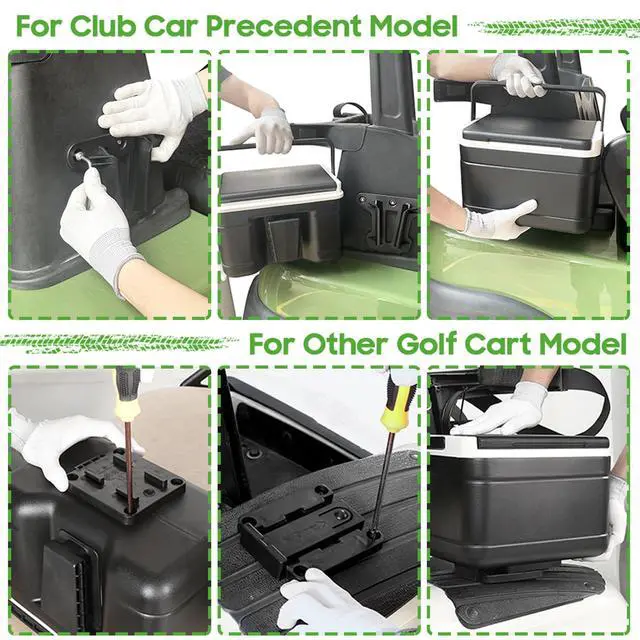 Alt view image 4 of 7 - Golf Cart Cooler with Mounting Bracket, Universal Ice Chest for Yamaha G14-G29, Club Car DS Precedent 1981-up, EZGO RXV TXT 1994+, 48H Cooling, OEM 102588101 103886801