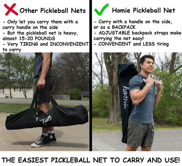 Alt view image 3 of 6 - Portable Pickleball Net Set with 4 Paddles, 4 Balls, Backpack Carrying Bag, 22 FT Regulation Size, Easy Setup for Outdoor Indoor, Weather Resistant Metal Frame