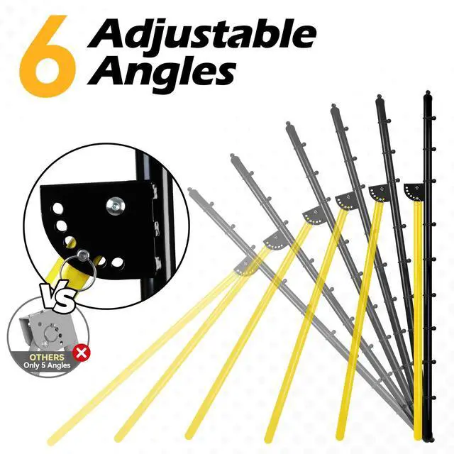 Alt view image 3 of 7 - 6-Angle Adjustable Volleyball Rebounder Net 7x4ft, High Stable Bounce Back Training Equipment for Practicing Volleying Bumping Spiking with High-Tension Net, PU Volleyball and Pump, Stakes