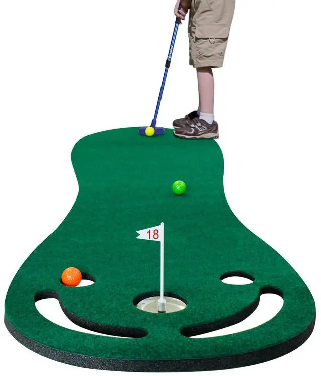 Main image of Putting Green Mat Set-Mini Golf Set for Indoor/Outdoor Golf Putting | Backyard Golf Game with 78" x 24" Golf Putting Mat (Mini Golf Course), Adjustable Putter, 3 Balls, Training Aid Cup & Flags