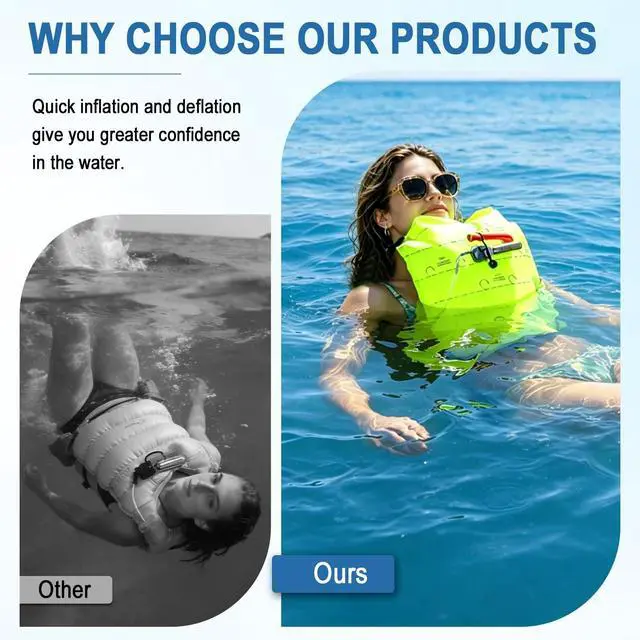 Alt view image 6 of 7 - Manual Inflatable Belt PFD for Adults with CO2 Cartridge, Fits Waist 30-52 in, Weight 80-330 Ibs, 130N Buoyancy, Ideal for Kayaking, Fishing, Sailing and All Recreational Water Sports