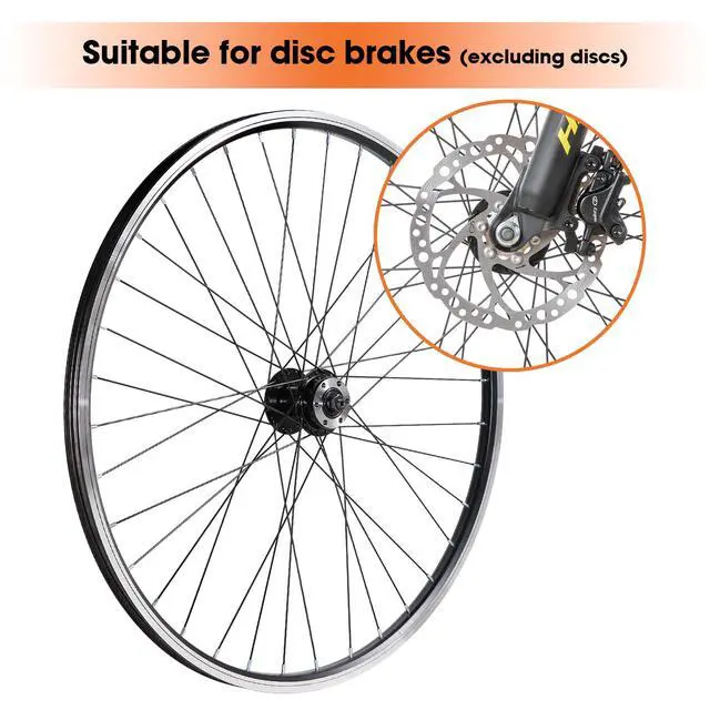 Alt view image 4 of 6 - Hiland 26" 27.5" 29" x 1.75" Alloy Bike Wheels for 1.75 to 2.215" Tire, Front & Rear MTB Bike Wheelset, Disc Brake Compatible, 7 Speeds Freewheel, Bolt On Axle, Bicycle Accessories for Adult Bicycle