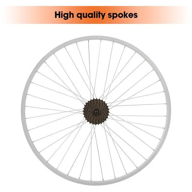 Alt view image 6 of 6 - Hiland 26" 27.5" 29" x 1.75" Alloy Bike Wheels for 1.75 to 2.215" Tire, Front & Rear MTB Bike Wheelset, Disc Brake Compatible, 7 Speeds Freewheel, Bolt On Axle, Bicycle Accessories for Adult Bicycle