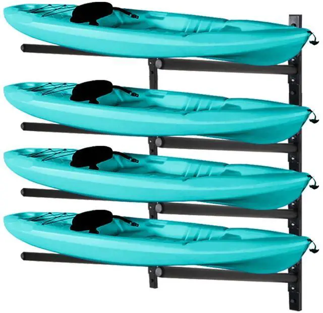 Main image of Kayak Storage Rack, Adjustable Wall Mount Kayak Racks for Garage and Outdoor Storage, Heavy Duty Weight Capacity, 2 Level / 3 Level / 4 Level