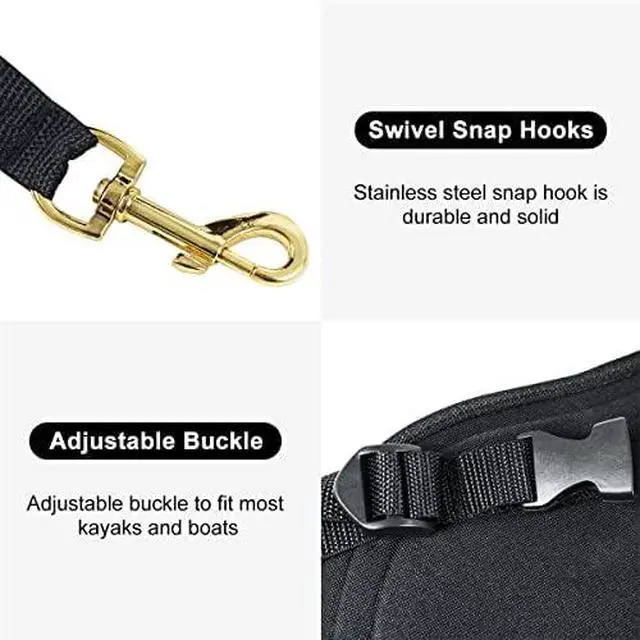 Alt view image 4 of 7 - Kayak Seat Deluxe Padded Canoe Seat Adjustable Kayak Backrest Replacement Seat Cushion Pad Back Support with Detachable Back Storage Bag for Universal Sit