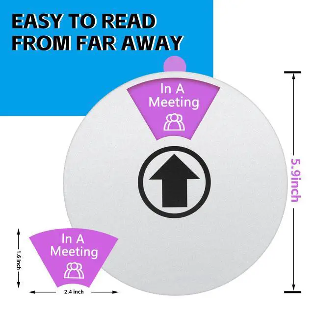 Alt view image 3 of 7 - 5 Pack Office Door Sign Do Not Disturb, Please Knock, Out of Office, In a Meeting, Back Soon, Working Remotely Privacy Sign for Home,or Conference Room (Silver)
