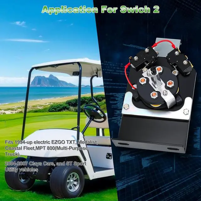 Alt view image 5 of 7 - Forward Reverse Switch Assembly for EZGO TXT 1994-up Golf Cart, OEM# 73036G01 70578G01 70578G02 73036-G01 70578-G01 70578-G02 Black