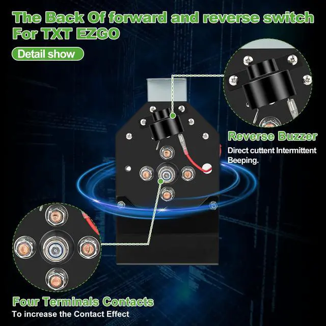 Alt view image 3 of 7 - Forward Reverse Switch Assembly for EZGO TXT 1994-up Golf Cart, OEM# 73036G01 70578G01 70578G02 73036-G01 70578-G01 70578-G02 Black
