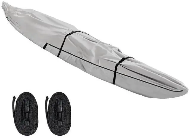 Main image of 10ft 600D Fade and Tear Resistant Trailerable Kayak Cover with Waterproof Zipper, Waterproof & UV-Proof Heavy Duty Canoe Cover for Indoor/Outdoor Storage(Grey)