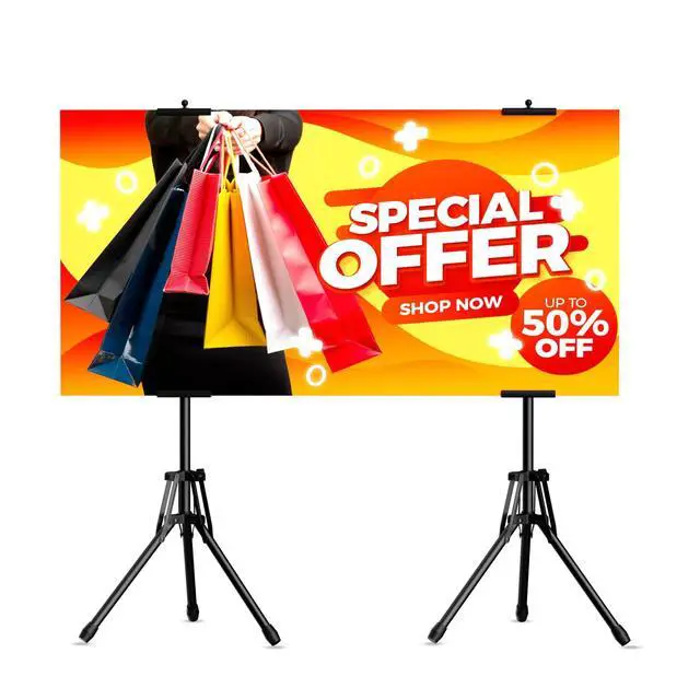 Alt view image 2 of 7 - 2Pack Poster Stands for Display, Double-Sided Sign Holder Stand | Adjustable Sign Stand with Tripod, Height Up to 79 in, Poster Board Stand for Wedding, Restaurant & Business Advertising