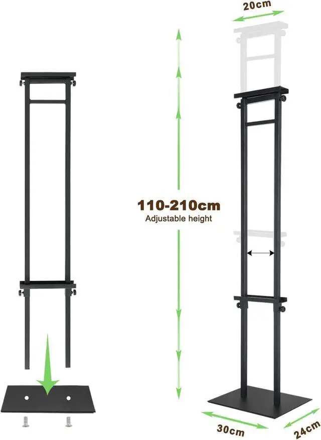 Alt view image 4 of 7 - Black Pedestal Poster Sign Stand for Display, Adjustable Height Up to 80 Inchs, Heavy Duty Banner Double Sided Sign Holder for Board & Foam (2pk)