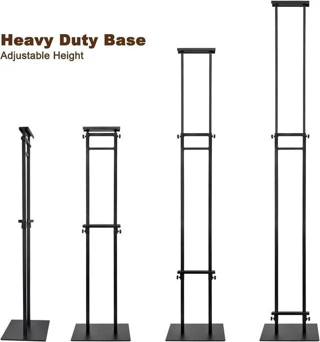 Alt view image 7 of 7 - Black Pedestal Poster Sign Stand for Display, Adjustable Height Up to 80 Inchs, Heavy Duty Banner Double Sided Sign Holder for Board & Foam (2pk)